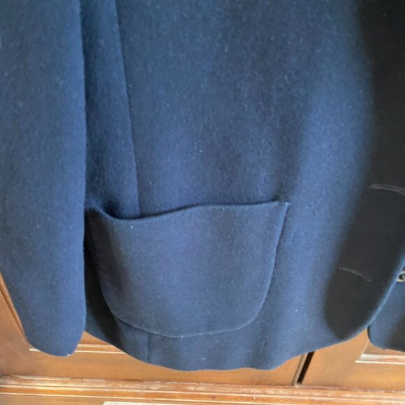 Talbots Women's Blazer Jacket Large Navy Blue Wool Blend Three Button Workwear - Picture 13 of 15